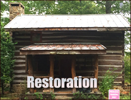 Historic Log Cabin Restoration  Mccutcheon Field, North Carolina